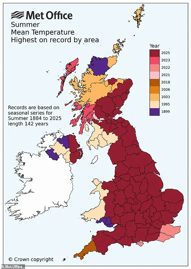 Met Office Confirms Summer 2025 as Hottest on Record for UK, 1.51°C Above Long-Term Average
