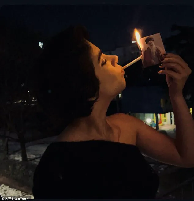 Iranian Women's Viral Defiance: Burning Supreme Leader's Image as Symbol of Resistance