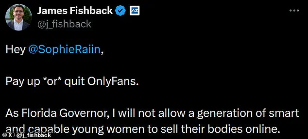 OnlyFans Creator Sophie Rain Confronts Florida GOP Candidate James Fishback Over 'Sin Tax' Proposal: 'This Is About Fairness, Not Just Revenue' – Fishback