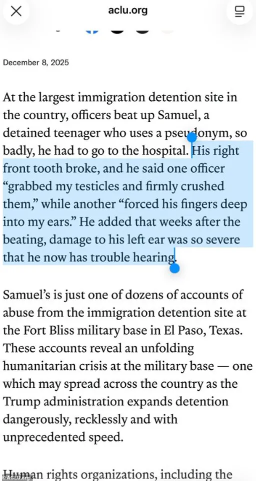 ACLU Accuses ICE of Systemic Abuse and Brutal Violence at Fort Bliss