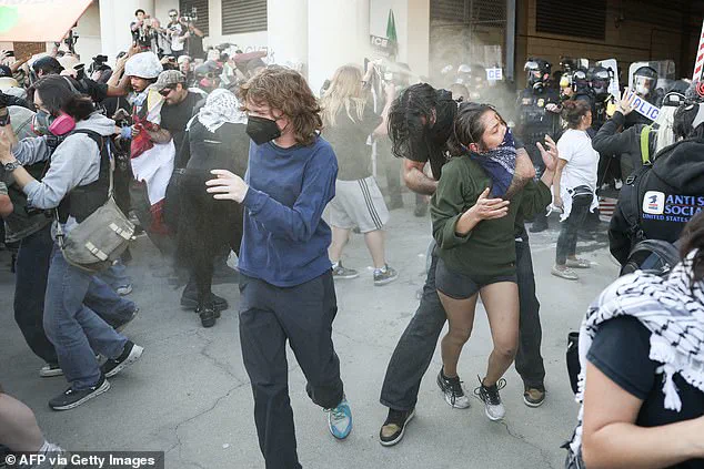 Los Angeles Protest Turns Chaotic as Demonstrators Clash with Police Over ICE Raids