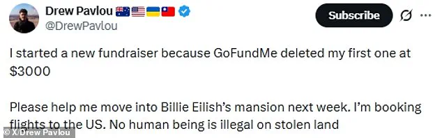 Australian Activist Seeks Funds to Relocate to Billie Eilish's Mansion After Controversial Grammy Speech