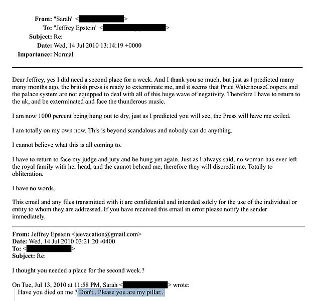 Sarah Ferguson's Emails to Jeffrey Epstein Reveal Royal Family's Harsh Tactics After 2010 Scandal
