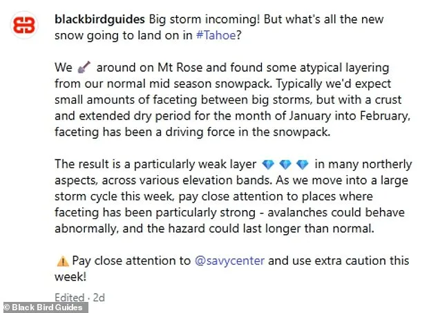 Tragic Irony: Blackbird Mountain Guides' Avalanche Warning Preceded Lake Tahoe Tragedy