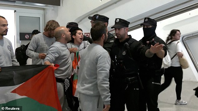 Basque police clash with Gaza activists at Bilbao Airport