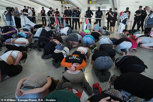 Basque police clash with Gaza activists at Bilbao Airport